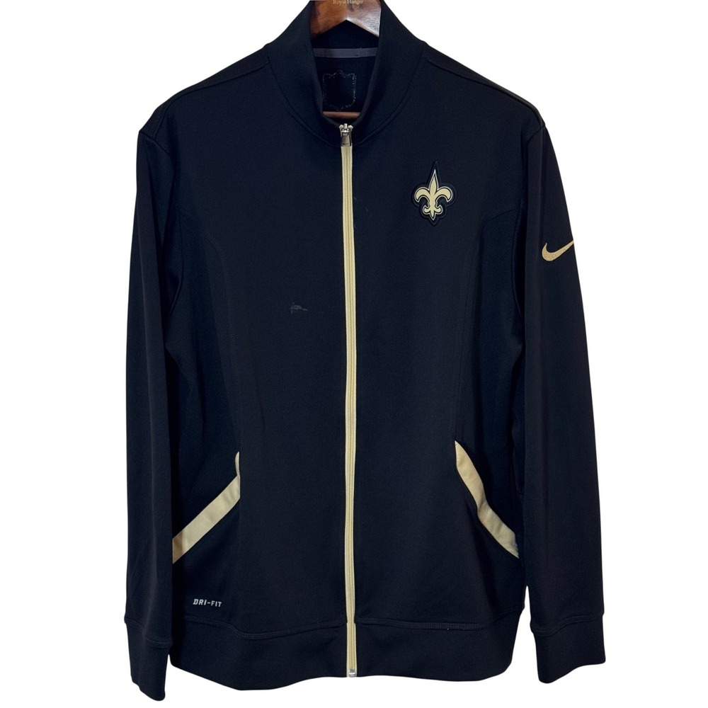 Nike New Orleans Saints Dri-FIT Track Jacket Mens L NFL On Field Full Zip